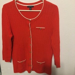 Beautiful Land’s End Cardigan Orange dressy